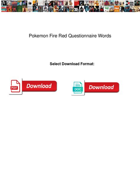 fire red questionnaire